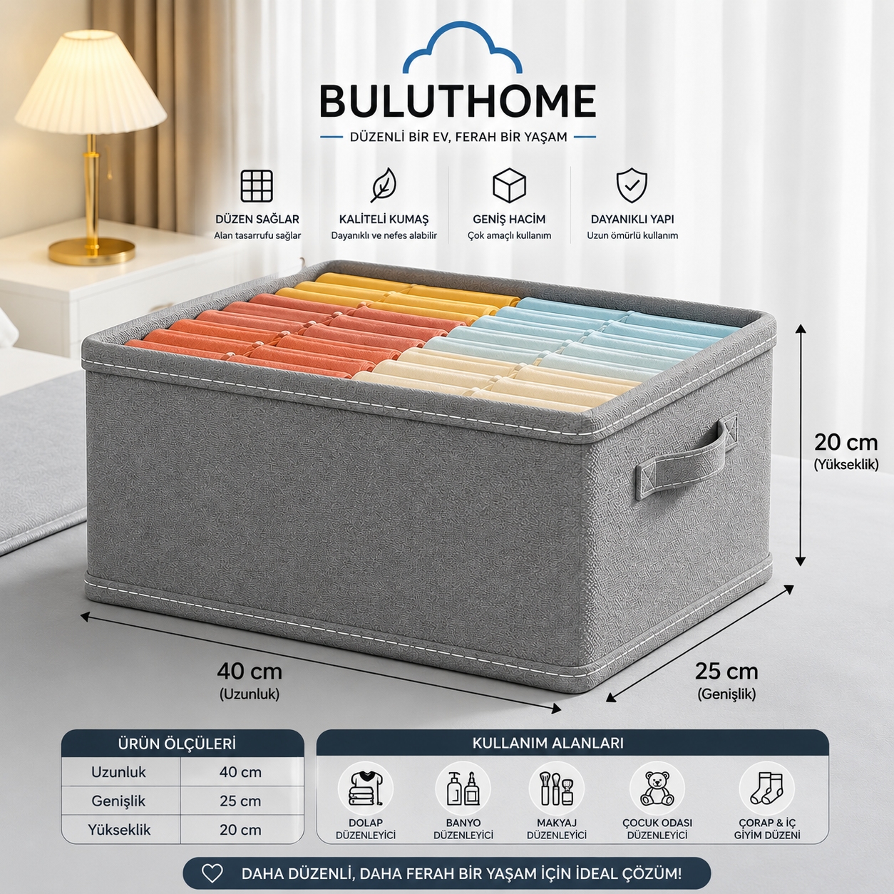 BulutHome 4'lü Çekmece ve Dolap Düzenleyici Seti